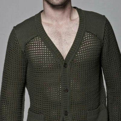 Men's Casual Fashionable Slim Fit V-neck Knitted Cardigan 94532226K