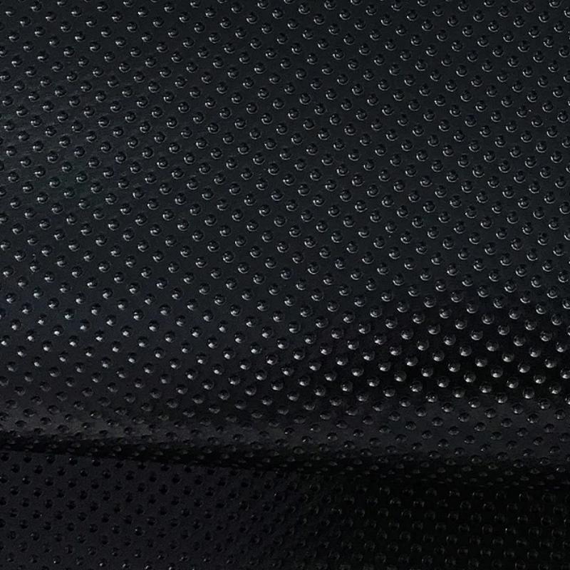 Solid Lapel Single Button Polka Dot Debossed Leather Blazer