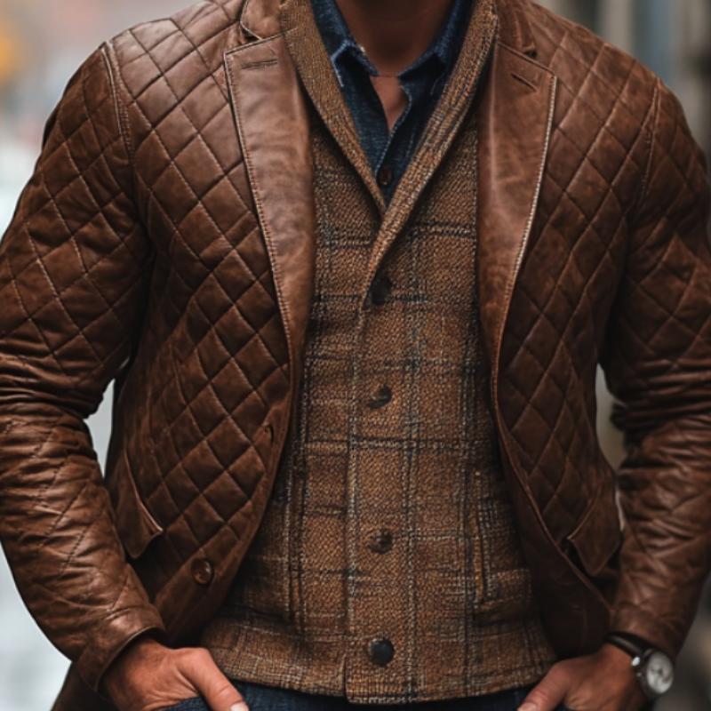 Vintage Lapel Quilted Blazer