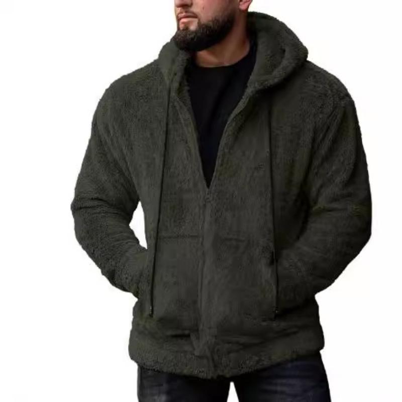 Men's Retro Casual Warm Hooded Jacket　