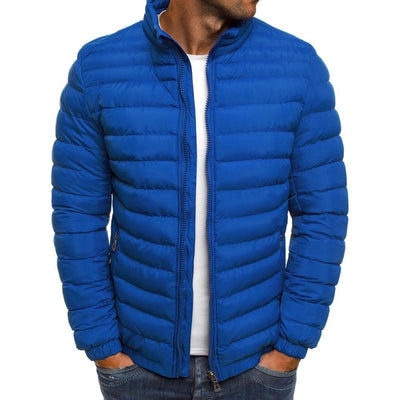 Men's Casual Stand Collar Long Sleeve Padded Jacket