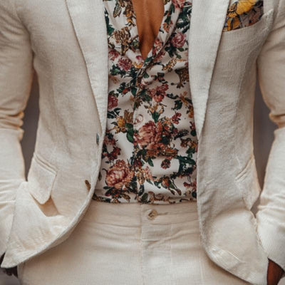 Classic Casual Single-Breasted Slim Fit Corduroy Blazer