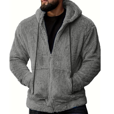 Men's Retro Casual Warm Hooded Jacket　