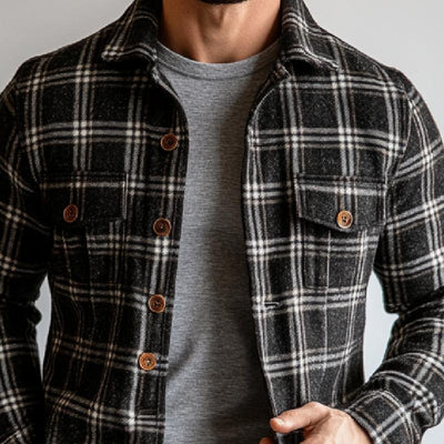 Men's Vintage Check Single Breasted Thin Jacket