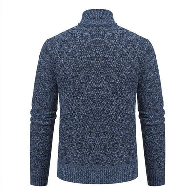Men's Casual Stand Collar Zipper Warm Knitted Cardigan 12863260F