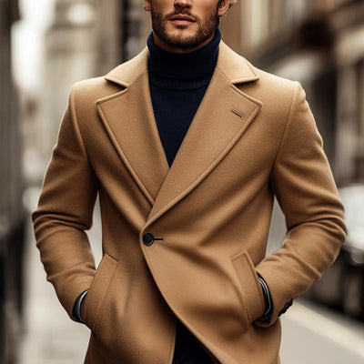 Men's Fashion Notch Lapel One Buttons Casual Coat 44452575Z