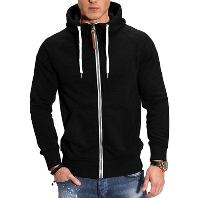 Men's Hooded Raglan Sleeve Zipper Sports Casual Jacket