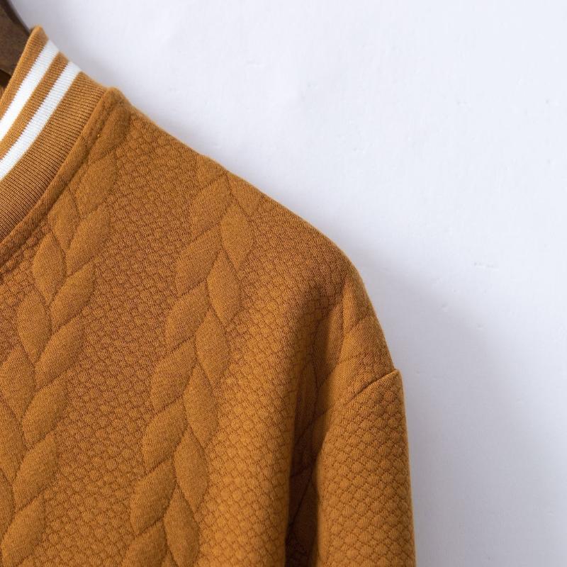 Men's Classic Casual Autumn And Winter Button Jacquard Baseball Jacket