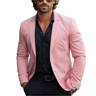 Stylish Solid Color Single Button Blazer