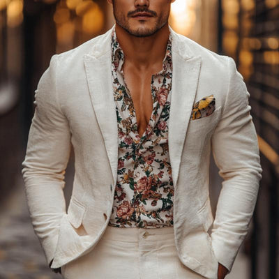 Classic Casual Single-Breasted Slim Fit Corduroy Blazer