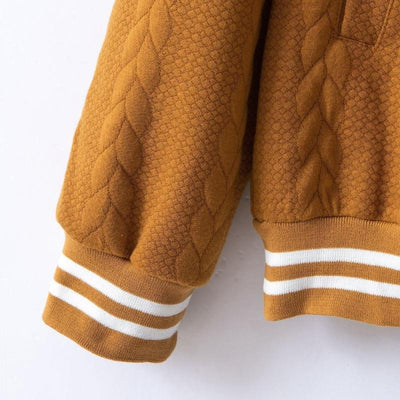 Men's Classic Casual Autumn And Winter Button Jacquard Baseball Jacket