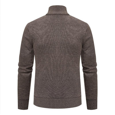 Men's Zipper Stand Collar Casual Knit Cardigan 97979715F