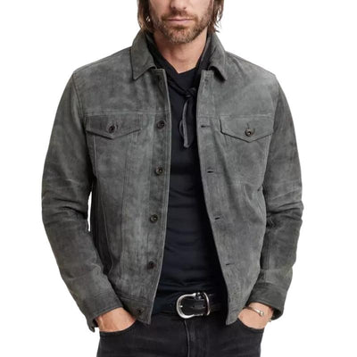 Men's Classic Fashion Distressed Suede Jacket
