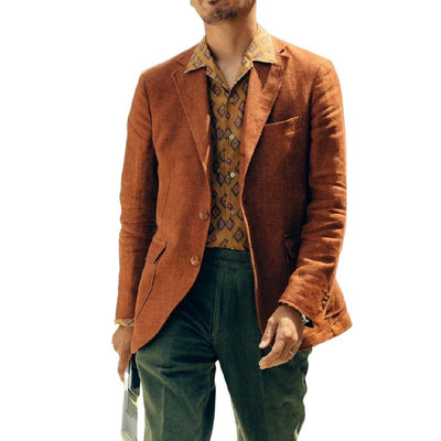 Casual Cotton Linen Lapel Single-breasted Slim-fit Blazer