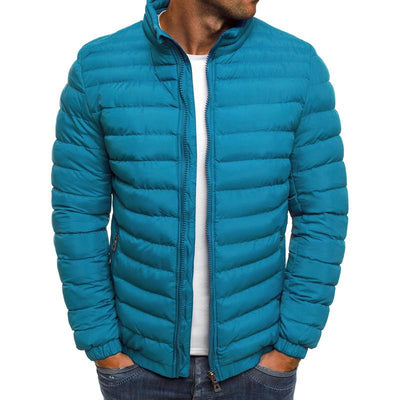 Men's Casual Stand Collar Long Sleeve Padded Jacket
