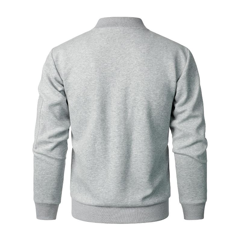 Men's Retro Casual Solid Color Zipper Baseball Jacket