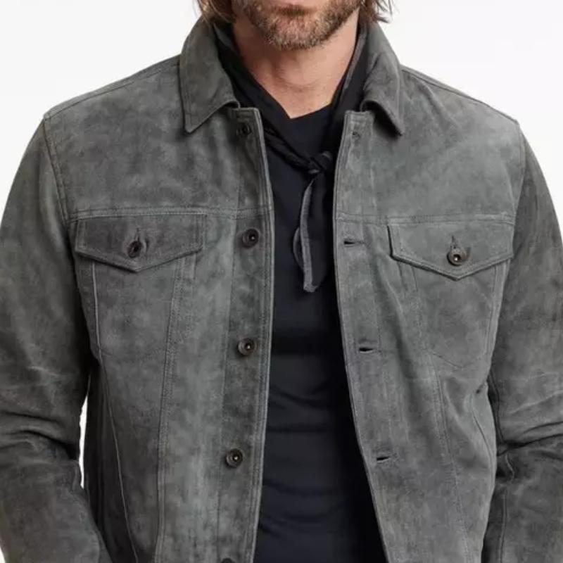 Men's Classic Fashion Distressed Suede Jacket