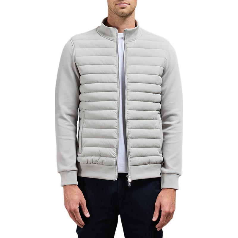Men's Solid Color Stand Collar Short Thin Down Jacket