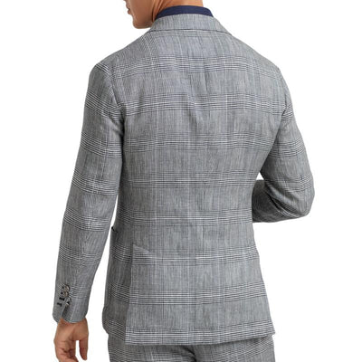 Classic Lapel Double Breasted Slim Fit Check Blazer