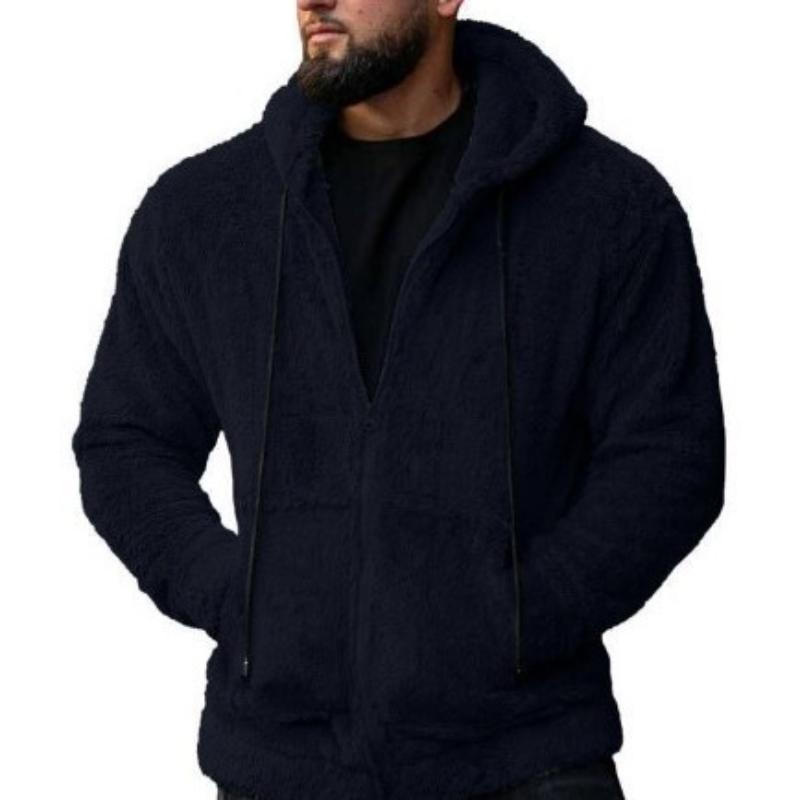 Men's Retro Casual Warm Hooded Jacket　