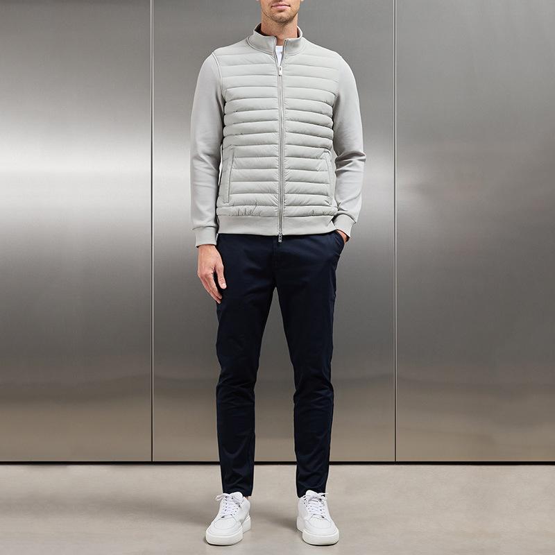 Men's Solid Color Stand Collar Short Thin Down Jacket