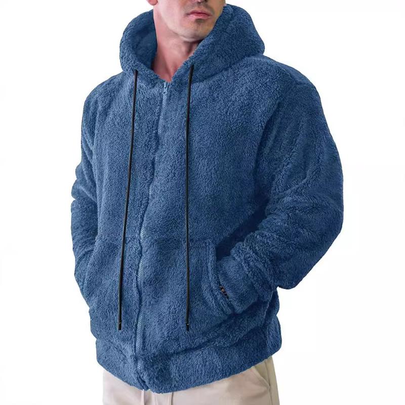 Men's Retro Casual Warm Hooded Jacket　