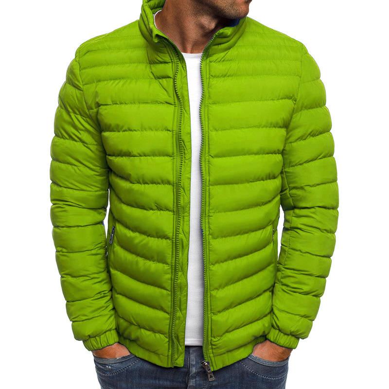 Men's Casual Stand Collar Long Sleeve Padded Jacket